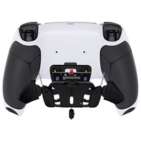 Kit de remapping RISE4 avec poignée caoutchoutée noire pour manette PS5, avec carte de mise à niveau, coque arrière et boutons arrière