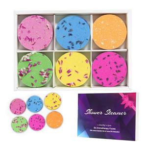 Vapeurs de douche personnalisées Tablettes de bain colorées organiques Bombes de bain d'aromathérapie naturelle Vapeurs de douche - Product Image 5