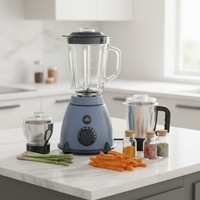 Penjualan Terlaris Penggiling Kaca 500w Wadah Stainless Steel Peralatan Dapur Elektrik Penghancur Buah Smoothie Mixer Juicer Blender