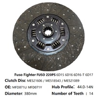 Disque d'embrayage pour camion lourd ME521606 ME523227, 380 mm, 14T, compatible avec FUSO Fighter, remplacement pour MFD071U MFD071Y
