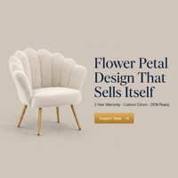 Nouveau Fauteuil d'Appoint Personnalisé, Design Nordique Moderne pour Salon, en Velours Pétale de Fleur