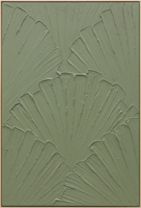 Quadro Moderno Dipinto a Mano con Motivo Foglia di Ginkgo, Verde Salvia, Rilievo Testurizzato, Stampa Artistica Paesaggistica <span class=keywords><strong>in</strong></span> Stile Classico - Product Image 3