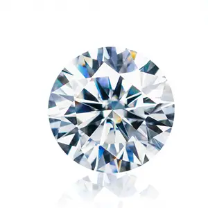 Forma rotonda Moissanite prezzo all'ingrosso sintetico pietra preziosa bianca D colore moisanite diamante