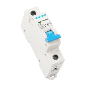 IEC60898 standard 6000A breaking capability 1 pole 220V 40A 50A 63A din rail mounted mcb mini circuit breaker