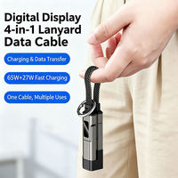 Layar LED 65W/27W Kabel Pengisian Cepat USB 3.0 Type-C dari Paduan Seng dan Silikon