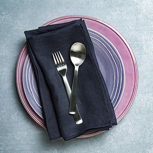 ผ้าเช็ดปากแบบเย็บลายจุดผ้าปูโต๊ะผ้าลินินฝรั่งเศส - Product Image 6