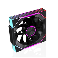 Ventilador de Refrigeración ARGB de 120 mm con Alto Flujo de Aire, Diseño de Espejo Infinito y Efecto de Luz Direccionable, 12 V CC, Carcasa de Plástico para Ordenador