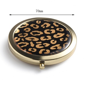 High End Girl Gift Epoxy Sticker Round Shape Dual Side <b>Compact</b> <b>Mirror</b> - Product Image 3