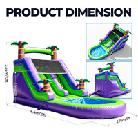 Toboggan aquatique gonflable commercial en PVC 21x9x12FT pour extérieur, jardin, fêtes d'adultes et d'enfants, avec piscine à jets d'eau et souffleur