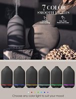 Diffuseur en céramique 150ML Diffuseur d'huiles essentielles en pierre Diffuseurs artistiques d'aromathérapie à ultrasons avec minuteries réglables en mode brouillard
