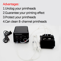 Kit de Limpieza de Cabezales de Impresión de 8 Canales, Limpiador de Tinta Eco Solvente DTF para Cabezales de Impresión Obstruidos, Máquina para Epson I3200 Dx5 Xp600 I1600