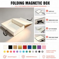 Boîte cadeau magnétique pliable personnalisée, emballage plat, boîte rigide pliable avec nœud en ruban pour chaussures et vêtements, vente en gros