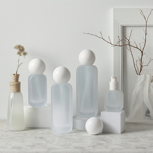 Contenitori per Cosmetici 20ml 30ml 50ml 100ml 120ml Bottiglie in Vetro Trasparente Satinato con Erogatore <span class=keywords><strong>Spray</strong></span>/Pompa Lozione e Tappo a Sfera - Product Image 1