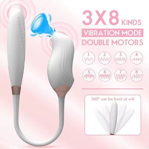 Vibrador de succión de pezón, masajeador de senos <span class=keywords><strong>2</strong></span> en 1, vibrador de succión de clítoris rosa de punto G dual para mujeres, nuevos juguetes sexuales, Consolador - Product Image 4