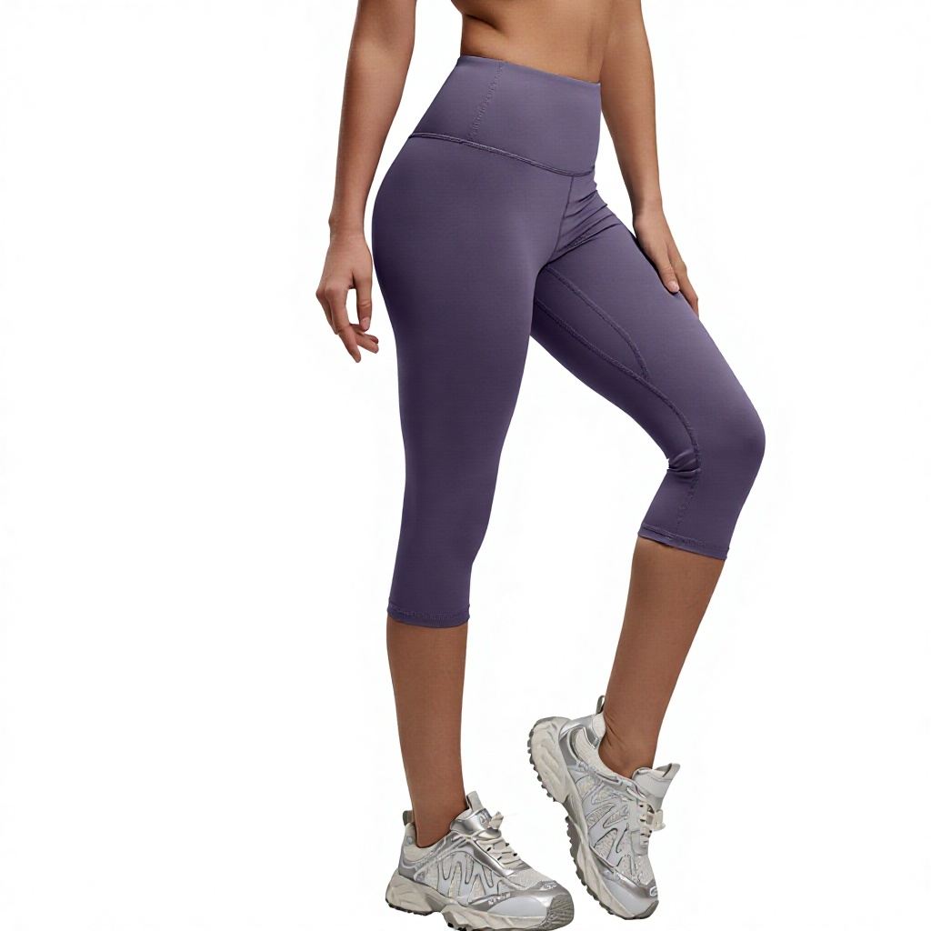 Juyitang Breathable Cropped Fitness Shorts Women's High Waist Elastic Sports Hip-lifting Yoga Peach Hip Tight High Support