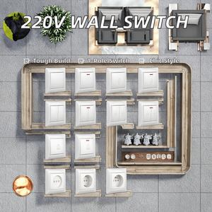 Hochwertige 220V Europa PC Pole Touch Panel Wand schalter buchsen Neues Design 10A für Home Hotels Double Pole Version auch - Product Image 3