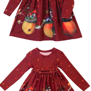 Abito in cotone 2025 estivo fatto a mano per bambine piccolo modello di frutta animale a spruzzo diretto abbigliamento per neonata - Product Image 4