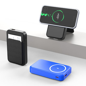 Paquete de <span class=keywords><strong>batería</strong></span> Mag, billetera segura, Banco de energía, <span class=keywords><strong>carga</strong></span> rápida, cuero PU, Banco de energía inalámbrico magnético con Soporte para tarjeta de teléfono para iPhone - Product Image 4