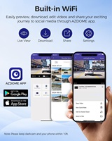 AZDOME M01 Max 3 "Écran double caméra de tableau de bord pour voiture avec carte 64 Go gratuite, ADAS G-Sensor 4K intégré Caméra de tableau de bord avant et arrière