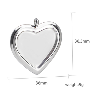 <span class=keywords><strong>Pendentif</strong></span> cadre <span class=keywords><strong>photo</strong></span> <span class=keywords><strong>coeur</strong></span> personnalisé en acier inoxydable pour collier - Product Image 4