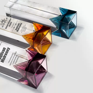Noble Venta caliente personalizado Liuli Rubik's Cube Pillar Trophy Company Reunión anual Premios Art Glass Trophy - Product Image 2