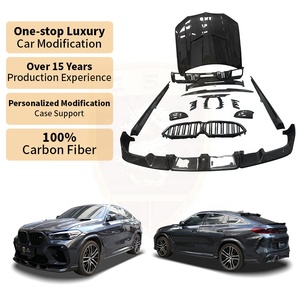 Bộ body kit phong cách Lar-te bằng sợi carbon cho BMW X6M F96 2020-2023, bao gồm: Lip trước, ốp sườn, khuếch tán sau, chụp ống xả, cánh gió capo. - Product Image 1
