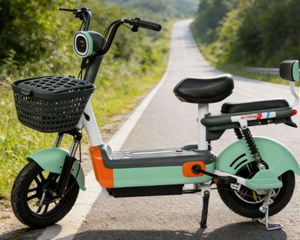 Vélo électrique pliable léger et mignon de 350 W pour adultes, avec panier avant et double siège, idéal pour les trajets quotidiens - Product Image 3