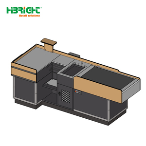 เคาน์เตอร์ POS ซูเปอร์มาร์เก็ตประสิทธิภาพสูง ระบบทางเดินชำระเงินแบบโมดูลาร์ ดีไซน์ทันสมัยสำหรับตกแต่งภายในร้านค้าปลีกยุคใหม่ - Product Image 4