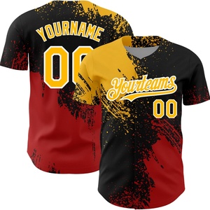 Camiseta de Béisbol Estampada Estilo Hip Hop para Hombre, Camisa Casual con Botones, Manga Corta, Uniforme Deportivo Personalizado - Product Image 3