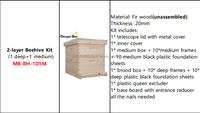 Neuer Menger Bienenstock aus Fichtenholz, 2-lagig, poliert, Langstroth, 10 Rahmen, unmontiert, mit 1 Jahr Garantie für die Imkerei