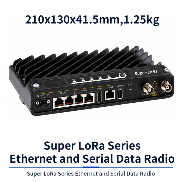 Super LoRa Industrial Data Radio Modem Ethernet Serial SCADA Wireless Communication Gateway 216kbps