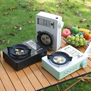 Drei-Kopf-Fierce Integrated Portable Card Herd Outdoor <span class=keywords><strong>Camping</strong></span> Wind dichter Picknick-Gasherd Magnetische Funktion Metall Butan Kraftstoff - Product Image 4