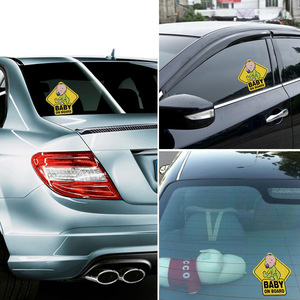 Stampa a prova di UV adesivo a bordo del bambino di avvertimento singolo Die taglio Logo adesivi per paraurti adesivo PVC auto Sticker