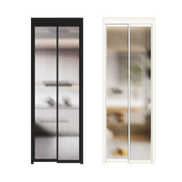 Porte PD moderne et pratique avec double vitrage, porte d'entrée coulissante à cadre pivotant, porte intérieure pour maisons, pour balcon