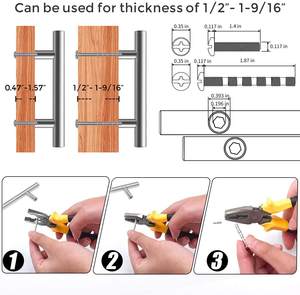 Pegangan lemari laci kabinet dapur besi tahan karat tarik nikel disikat dapur, bagian perangkat keras mesin CNC ukuran kustom - Product Image 4
