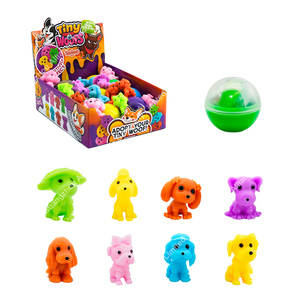 8 styles de mini-jouets anti-stress pour chiens en matériau TRR souple, jouet capsule unique extensible, mignon chiot à presser pour enfants - Product Image 2