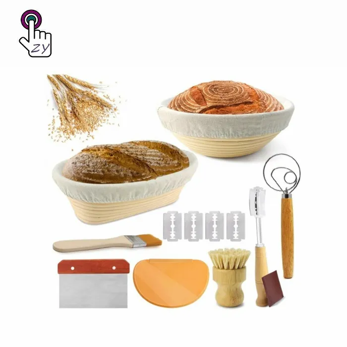 Vente en gros de paniers en osier rotin pour pain au levain pour ustensiles de cuisson, outils de cuisine pour pâtisserie