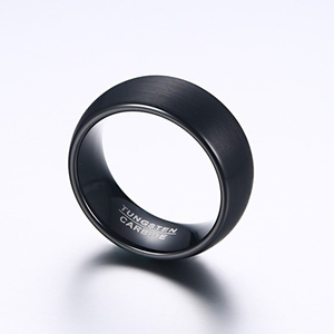 8mm Klassischer Modischer Schwarzer Gebürsteter Wolframcarbid-Ring für Männer und Frauen Verlobung Party Trendiger Fingerring Schmuck Accessoire Geschenk - Product Image 4
