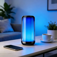 Speaker Silinder Transparan 360 Derajat Rhythm RGB Ambient Light TWS Wireless Stereo BT5.4 Audio Desktop Isi Ulang