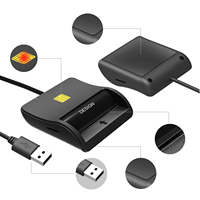 Lector de tarjetas inteligentes USB2.0 de gama alta compatible con cajero automático, IC, ID, chip magnético SIM