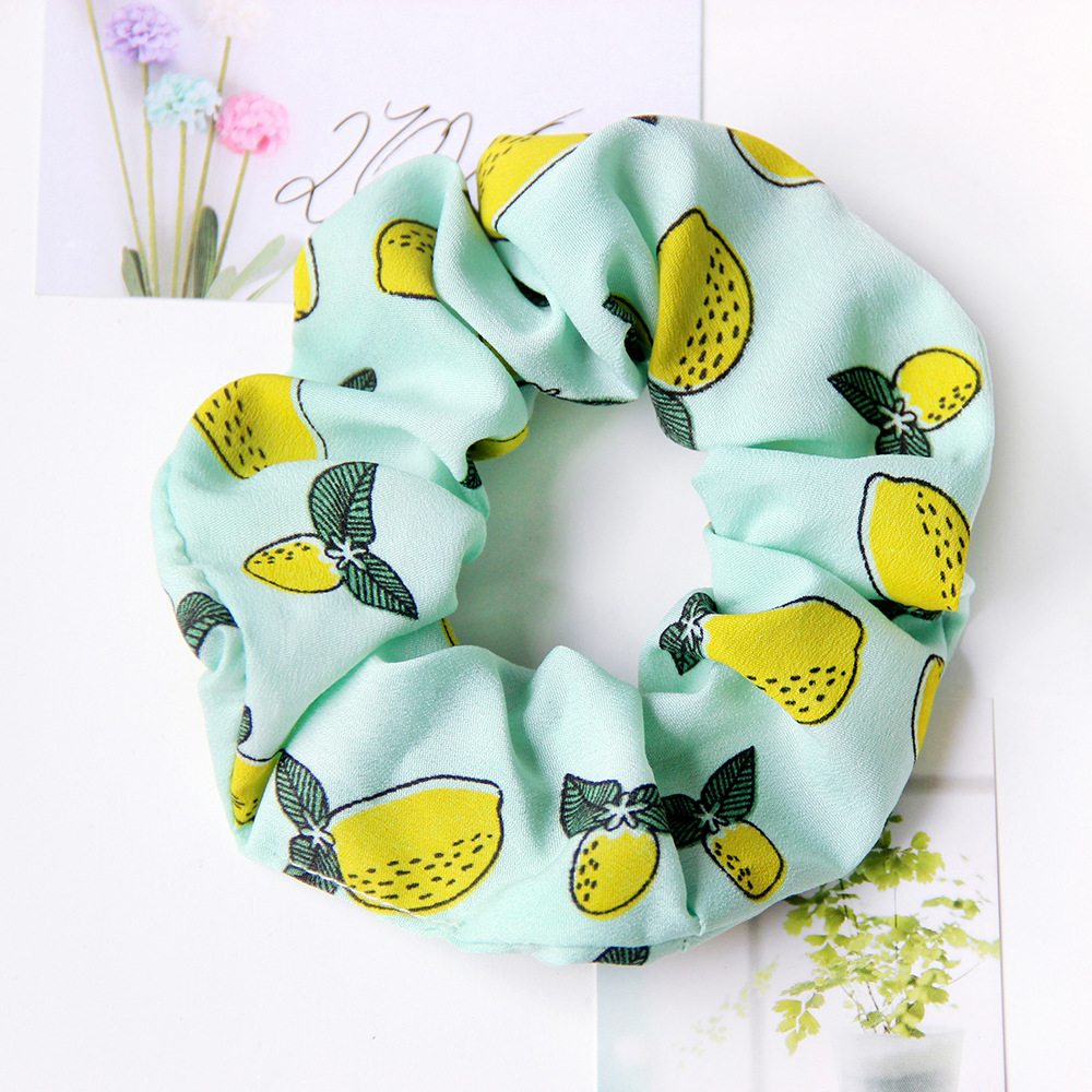 2022 Spring/summer Fruits Printing Hair Scrunchies for Girls