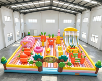 Grand château gonflable neuf avec toboggan et trampoline, garantie de 3 ans et capacité de 1000 personnes, idéal pour les atriums de centres commerciaux