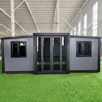Maison conteneur extensible à double aile, cabine modulaire préfabriquée pliable et mobile, taille personnalisée pour bureau, magasin, camping, résidence