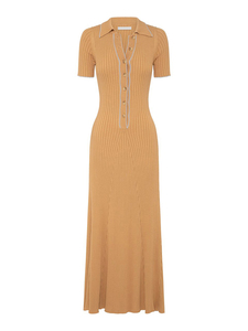 YAZ5542 - Vestido Camisero de Encaje con Malla, Nuevo, Ajustado a la Cintura, Color Puro, Elegante - Product Image 1