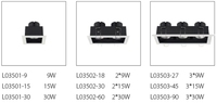 3X9W 3X15W 3X30W Grille de plafond commerciale Panneau lumineux LED Grille de spot linéaire pour restaurant Système d'éclairage professionnel