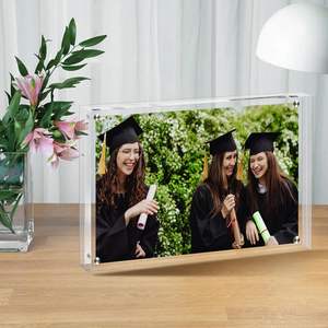 Wholesale Clear Transparent Shatter Resistant Double Sided Acrylic <b>Magnetic</b> Square Shape Photo <b>Frame</b> Home Decor Refrigerator - Product Image 6