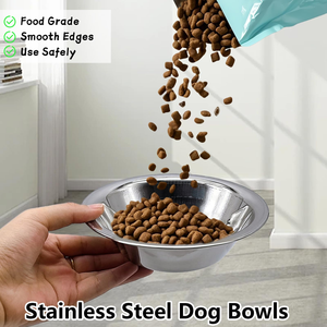 Bol pour animaux de compagnie en acier inoxydable écologique, plusieurs tailles pour chiens de petite et grande taille, forme arrondie, idéal pour les voyages, pour chats et animaux - Product Image 3