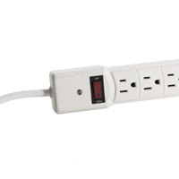 Kabel Ekstensi Stop Kontak Dinding Linsheng Factory Direct 2.5Ft SJT 6 Lubang Pelindung Lonjakan Arus