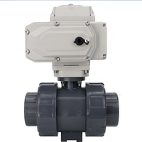 Vannes à boisseau sphérique électriques en PVC à plateforme haute DN20 DN25 DN32 DN40 DN50 DN65 DN80 220V 12V 24V électrovannes à deux voies pour l'eau