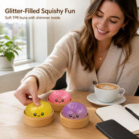 Jouet anti-stress sensoriel en TPR scintillant, forme de petits pains, à remontée lente, Kawaii, vente en gros